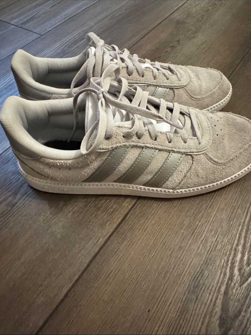 adidas Suede Low-Top Sneakers — Light Gray